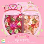 Djeco: Design by Ékszerkészítő készlet - Páros tiara, pink - Duo of tiaras, Pink