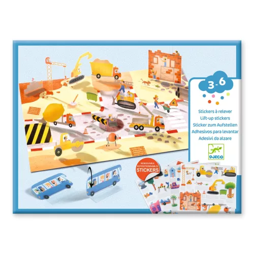 Matricázós sztorik, 3D - Közlekedés járművekkel - Lift-up stickers - Vehicles