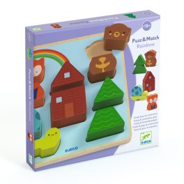   Djeco - Formaillesztő és formapárosító - Szivárvány - Puzz & Match Rainbow