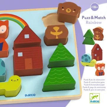   Djeco - Formaillesztő és formapárosító - Szivárvány - Puzz & Match Rainbow