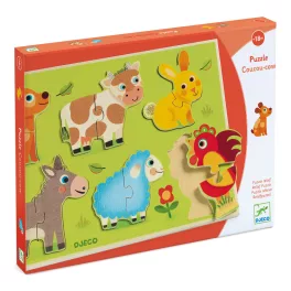   Djeco - Formaillesztős puzzle - Helló tehén - Hello meadow