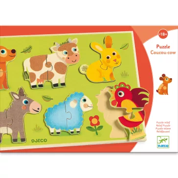  Djeco - Formaillesztős puzzle - Helló tehén - Hello meadow