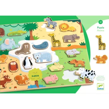   Djeco - Formaillesztő, formaberakó - Állati formák - Puzzlo Animo