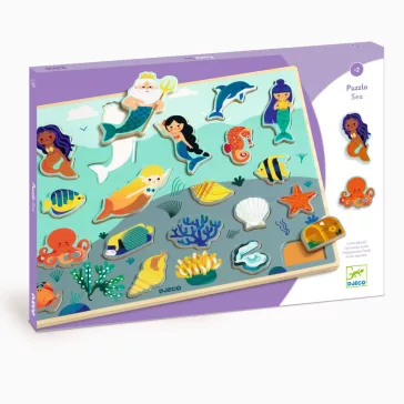   Djeco Formaillesztő, formaberakó - Tengeri alakok - Puzzlo Sea