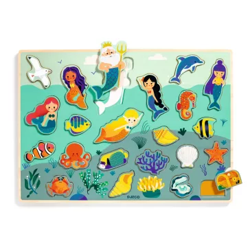   Djeco Formaillesztő, formaberakó - Tengeri alakok - Puzzlo Sea