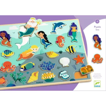   Djeco Formaillesztő, formaberakó - Tengeri alakok - Puzzlo Sea