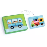 Djeco - Mágneses képkirakó - Variációk 12 járműre - Inzebox Vehicles