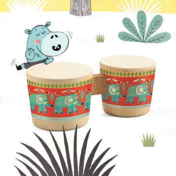 Djeco: Animambo Játékhangszer - Bongo dob - Bongo