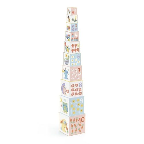 Djeco toronyépítő kocka - Nyuszis - BabyBloki