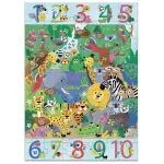 Djeco Megfigyeltető puzzle - Dzsungelben 1-10-ig (54 db)
