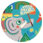 Djeco Formadobozos puzzle - Haathee, Asian elephant - 24pcs