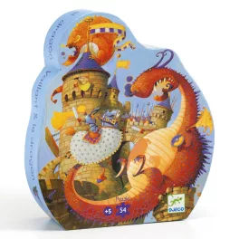   Djeco Formadobozos puzzle - Vaillant és a sárkány - Vaillant and the dragon