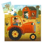 Djeco Formadobozos puzzle - Traktor, 16 db-os - The tractor
