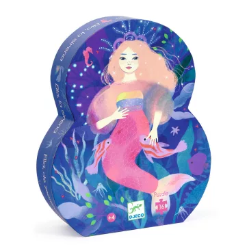   Djeco Formadobozos puzzle - Ella a sellő, 36 db-os - Ella, the mermaid