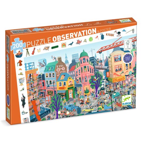 Djeco Megfigyeltető puzzle - A város, 200 db-os - The city