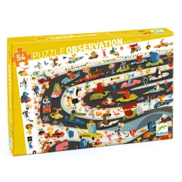   Djeco megfigyeltető puzzle - Állati autóverseny - Car rally