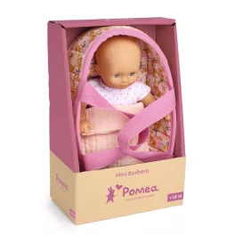 Játékbaba Mini, 20 cm - Barbara mózeskosárral