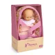 Játékbaba Mini, 20 cm - Barbara mózeskosárral