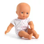 Játékbaba Mini, 20 cm - Barbara mózeskosárral