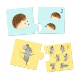 Djeco - Párosító puzzle - Kié a kölyök - 24 db-os - Baby animals