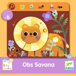   Djeco Fejlesztő játék, megfigyelés - Keress és pörgess, Szavanna - Eduludo Obs Savana