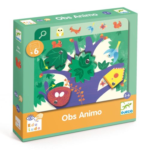 Djeco: Eduludo Fejlesztő játék, megfigyelés - Keress és pörgess, Állatok - Eduludo Obs Animo