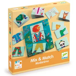   Djeco Eduludo Fejlesztő játék - Állatdivat, 54 db-os - Eduludo Mix and Match Modanimo