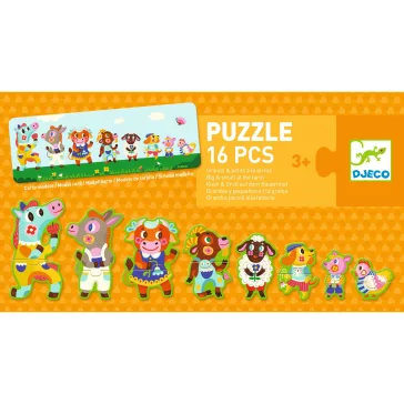   Djeco - Párosító puzzle - Nagyok és kicsik a tanyán - Big and small on the farm
