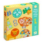 Djeco Társasjáték - 5 az 1-ben a savannán - Savannah animals, 5 GAMES