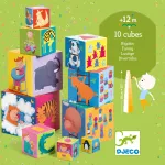 Djeco toronyépítő kocka -Mulatságos építő - 10 funny blocks
