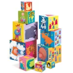 Djeco toronyépítő kocka -Mulatságos építő - 10 funny blocks