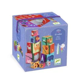   Djeco toronyépítő kocka - Természet és állatok - 10 nature & animal blocks