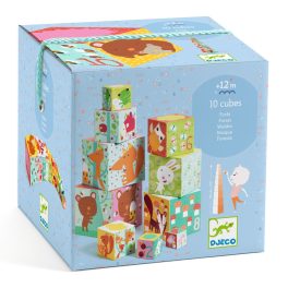   Djeco toronyépítő kocka -Erdei állatok - 10 forest blocks