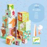 Djeco toronyépítő kocka -Erdei állatok - 10 forest blocks