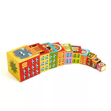 Djeco toronyépítő kocka -Autók - 10 vehicles blocks