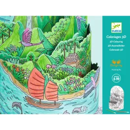   Djeco: Design by Dioráma színező - A szigetem tetején - On top… of my island
