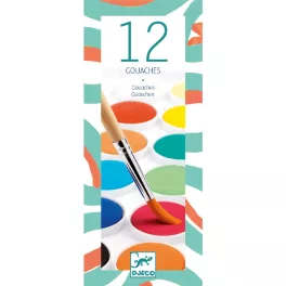   Djeco: Design by Gouache festék - 12 klasszikus szín -12 couleurs gouache