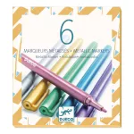 Djeco 6 fémfesték filctoll - 6 metalic markers