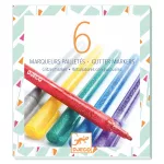 Djeco: Design by 6 csillámtoll - 6 glitter markers