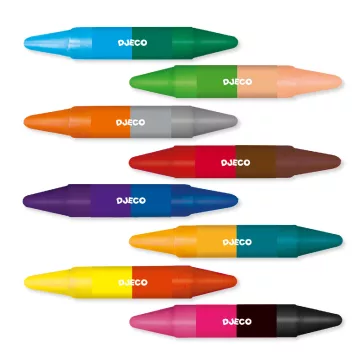 Djeco - 8 duplavégű zsírkréta - 8 twins crayons