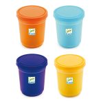 Djeco pillegyurma - 4 tubs of play dough, Plain flour