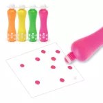 Djeco Design by Marok filc készlet 4 fluoreszkáló színben - Pontozó színezés - Large dot markers