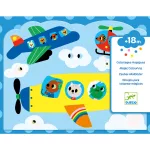 Djeco: Design by Vízzel színező készlet - Bújócska az égen - Hidden in the sky