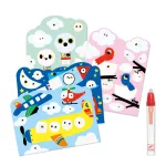 Djeco: Design by Vízzel színező készlet - Bújócska az égen - Hidden in the sky