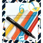 Djeco - Filctoll készlet - 6 fedő szín, "Utcai művészet" - 6 opaque markers - Street Art