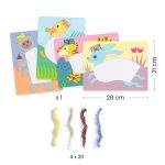 Djeco Design by Kollázs műhely - Kalapos állatkák gyapjúval és tépőzárral - Wool and Velcro - With h