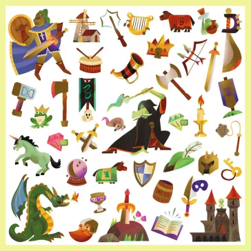   Djeco Matricák - Középkori fantáziavilág - Medieval fantasy