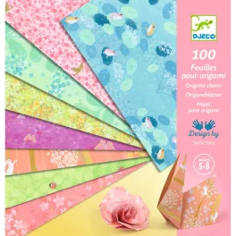   Djeco Origami 100 lapos készlet - Tavasz, 10 x10 grafikával - Haru