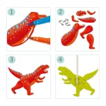 Djeco: Design by Kapcsos állatfigura készítés - Dínók - Dinos