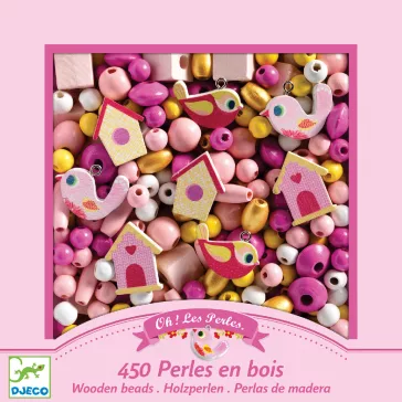 Djeco wooden beads fűzőcske - madarak
